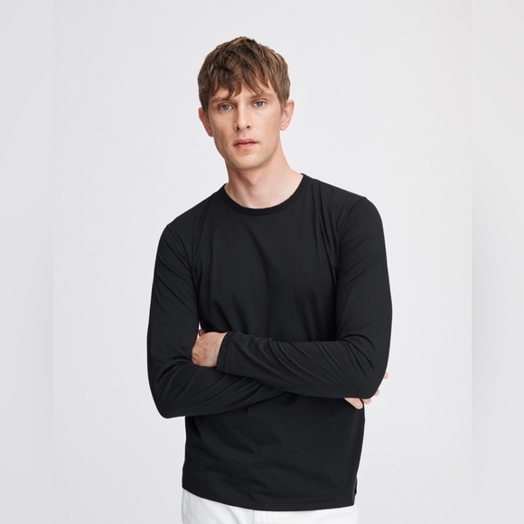 rag & bone Men's Jet Black Long Sleeve Tee- size L - Picture 1 of 9